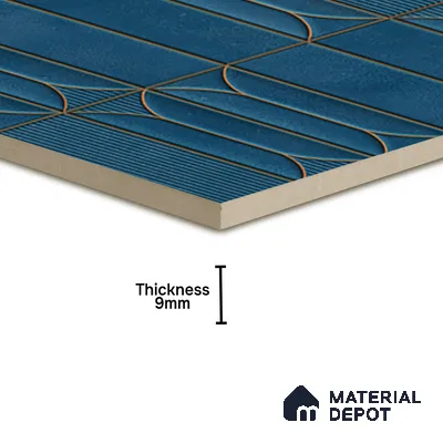 Faux Subway  Tile TL 07239 Boat 1004 1 ft x 1 ft Ceramic Glossy Finish - 9 mm  | 2 mm Spacer is Mandatory | Please Expect a Slight Variation of Pattern (Sample)